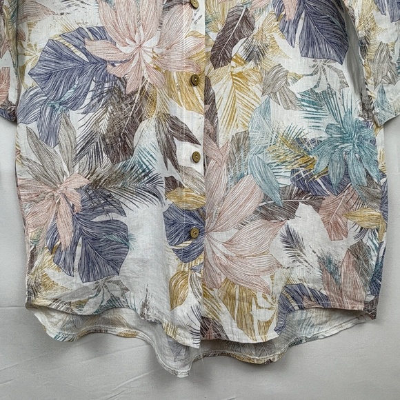 ROSEMARINE Women Linen ButtonUp Shirt Tunic Sz M Beachy Coastal Breathable Italy - Picture 4 of 13